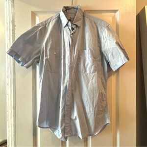 Casual Men's Blue Button Down Shirt